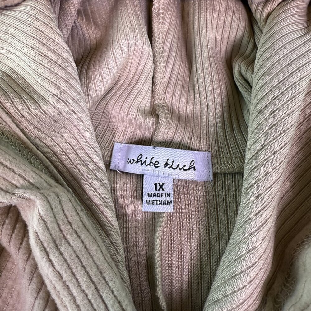 White Birch Hoodie Womens Top Size 1X Beige Knit E552 - Picture 5 of 9